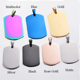 Custom Engraved Stainless Steel Dog Tag – Personalized Military Pendant with Chain