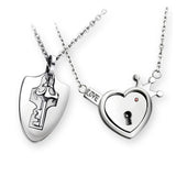 Stainless Steel Key Pendant Necklace & Bracelet Set for Men and Women – Trendy Wedding Jewelry Gift