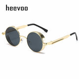 Metal Steampunk Round Sunglasses – Vintage Designer Shades for Men & Women