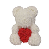 Osito de peluche rosa de 40 cm: regalo de flores artificiales hecho a mano para San Valentín, bodas y cumpleaños