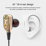 Auriculares estéreo con cable y micrófono de doble unidad: auriculares internos con graves intensos para iPhone, Samsung y juegos