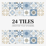 Pegatinas de PVC para azulejos, 24 unidades: fáciles de despegar y pegar para superficies lisas, decoración del hogar para paredes, pisos y más