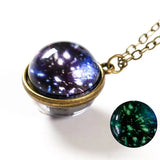 Trendy Round Pendant Glass Necklace – Unisex Fashion Statement