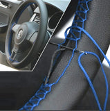 Funda para volante de cuero de fibra ultrafina: suave, duradera y antideslizante, con aguja e hilo
