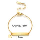 Custom Engraved Couple Name Bracelet – Romantic Stainless Steel Link Design
