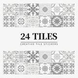 Pegatinas de PVC para azulejos, 24 unidades: fáciles de despegar y pegar para superficies lisas, decoración del hogar para paredes, pisos y más
