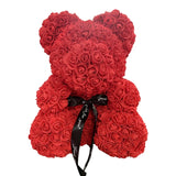 Osito de peluche rosa de 40 cm: regalo de flores artificiales hecho a mano para San Valentín, bodas y cumpleaños