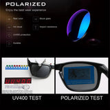 Gafas de sol polarizadas cuadradas clásicas negras: protección UV400 para deportes y aventuras al aire libre