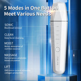 Ultrasonic Skin Scrubber - Blackhead Remover & Face Lifting Tool with Hot Compress & EMS for Deep Skin Cleansing