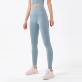 Women's High-Waist Nylon Yoga Leggings with Hidden Pocket