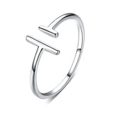 Elegante alianza de boda de plata de ley 925: anillo geométrico minimalista para mujer