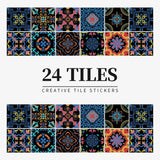 Juego de 24 pegatinas de azulejos de colores claros para pared, papel tapiz para renovación del hogar, cocina, baño, impermeables, autoadhesivas