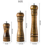 Classic Oak Wood Pepper & Spice Grinder Set – Adjustable Ceramic Grinding Mills