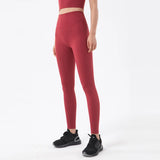 Women's High-Waist Nylon Yoga Leggings with Hidden Pocket