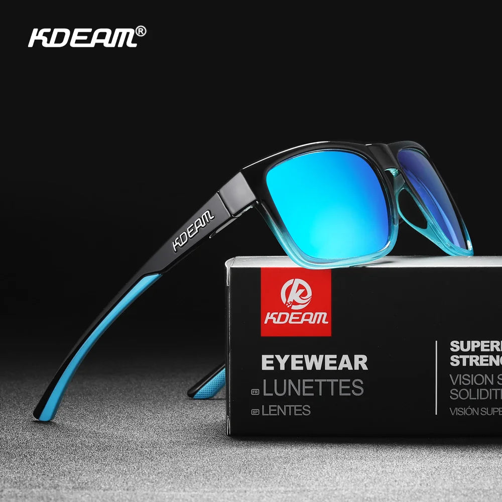 KDEAM Polarized Photochromic Sunglasses – Square Outdoor UV400 Eyewear for Men & Women