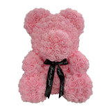 Osito de peluche rosa de 40 cm: regalo de flores artificiales hecho a mano para San Valentín, bodas y cumpleaños