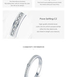 Anillo de compromiso y boda de Modian en plata de ley 925 con circonitas: engaste pavé clásico para mujer