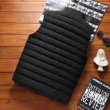 Aiwetin Men' Sleeveless Vest Jackets Winter Fashion Male Cotton-Padded Vest Coats Men Stand Collar Warm Waistcoats Clothing 5XL