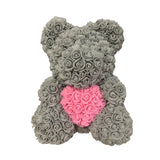 Osito de peluche rosa de 40 cm: regalo de flores artificiales hecho a mano para San Valentín, bodas y cumpleaños
