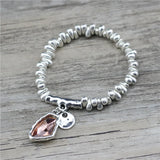 Adjustable Crystal Heart Charm Bracelet for Women