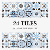 Pegatinas de PVC para azulejos, 24 unidades: fáciles de despegar y pegar para superficies lisas, decoración del hogar para paredes, pisos y más
