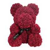 Osito de peluche rosa de 40 cm: regalo de flores artificiales hecho a mano para San Valentín, bodas y cumpleaños