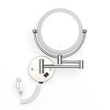 Wall-Mounted LED Makeup Mirror with 5X Magnification – Adjustable Touch Dimming Mirror