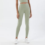 Women's High-Waist Nylon Yoga Leggings with Hidden Pocket