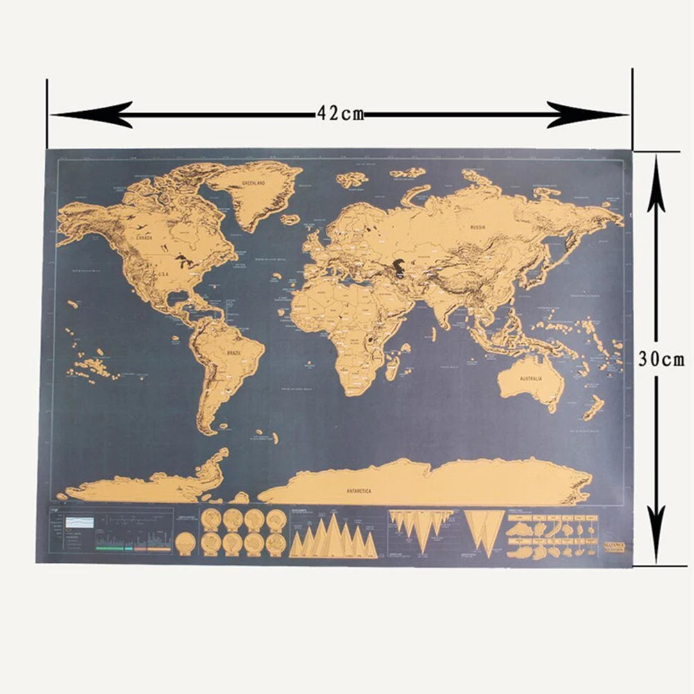 Póster de mapa del mundo para raspar: registre sus viajes con estilo