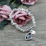Adjustable Crystal Heart Charm Bracelet for Women