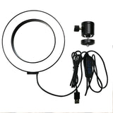 Anillo de luz USB de 6 pulgadas: LED regulable con trípode ajustable para fotografía, transmisión y maquillaje