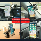 Soporte universal para teléfono de coche con expansión por gravedad: montaje en salpicadero y parabrisas, diseño lavable con diseño de piedra