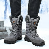 Men’s Winter Snow Boots – Waterproof Lace-Up Ankle Boots with Plush Lining for Cold Weather