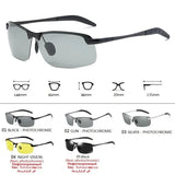 Men's Photochromic Polarized Sunglasses – UV400 Adaptive Lenses for Driving & Sports