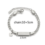 Custom Engraved Couple Name Bracelet – Romantic Stainless Steel Link Design