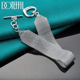 925 Sterling Silver Heart Link Wrap Bracelet for Couples & Weddings