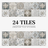 Pegatinas de PVC para azulejos, 24 unidades: fáciles de despegar y pegar para superficies lisas, decoración del hogar para paredes, pisos y más