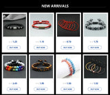 Pulsera de piedra volcánica natural para hombre, cuentas de lava negra mate y blanca, pulseras con abalorios con mancuernas, joyería de fitness con barra para mujer