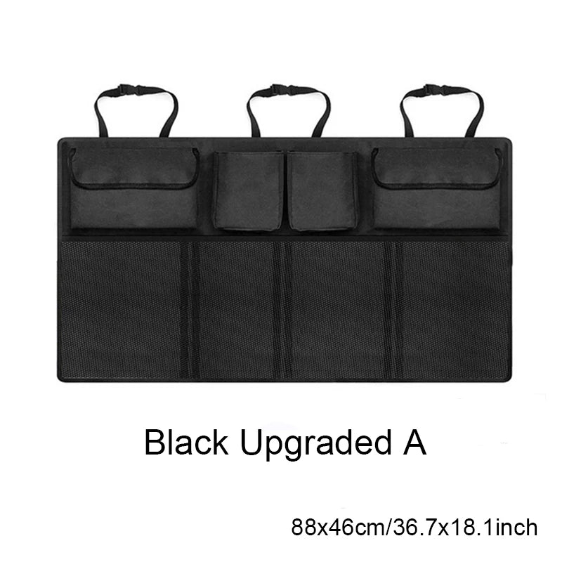Universal Car Trunk Organizer – Large Capacity Backseat Storage Bag with Mesh Pockets