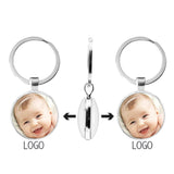 Llavero con foto personalizado: llavero de cristal redondo personalizado con grabado