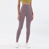 Women's High-Waist Nylon Yoga Leggings with Hidden Pocket