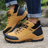 Men's Winter Snow Boots – Warm Plush Lined Leather Boots with Lace-Up Closure