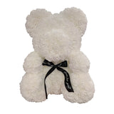Osito de peluche rosa de 40 cm: regalo de flores artificiales hecho a mano para San Valentín, bodas y cumpleaños