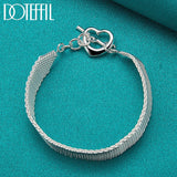 925 Sterling Silver Heart Link Wrap Bracelet for Couples & Weddings