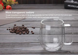 Taza de vidrio de doble pared resistente al calor: taza transparente hecha a mano para café, té y cerveza 