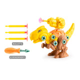 Juego de construcción de dinosaurios: kit de montaje DIY con destornillador y lanzador para niños