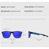 Gafas de sol polarizadas cuadradas KDEAM Hot para hombre: diseño de grafiti de cristal, lentes Polaroid UV400, gafas de pesca antirreflejos con estuche protector rígido (KD109)