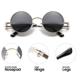 Vintage Steampunk Round Sunglasses – UV Protection & Retro Fashion
