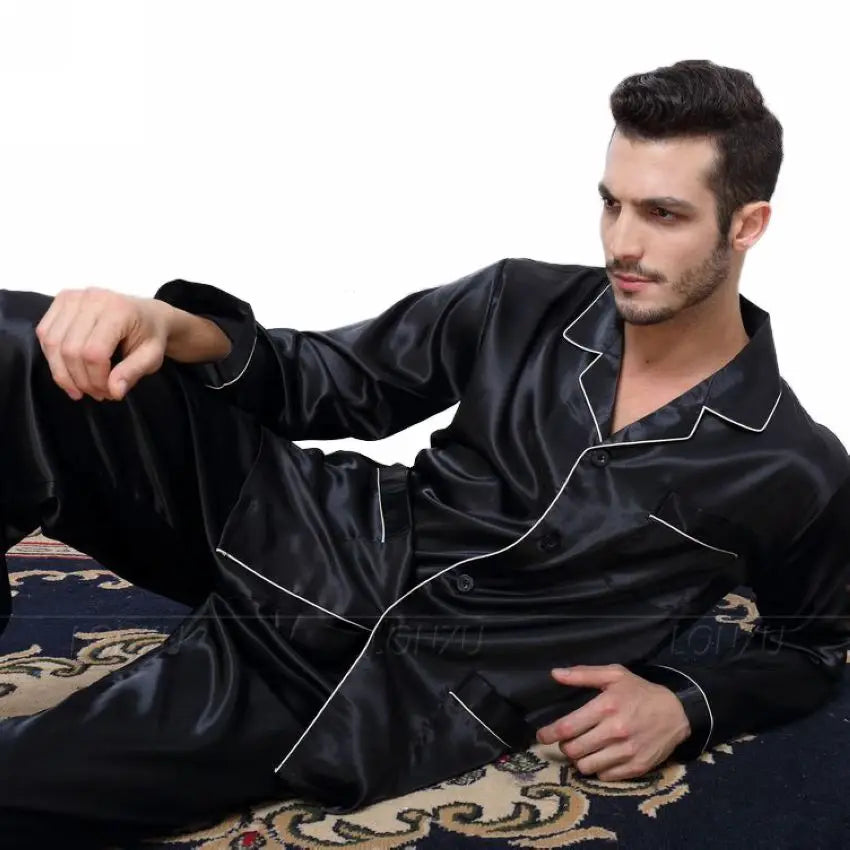 Men’s Silk Pajama Set with Button Fly – Comfortable and Stylish Sleepwear