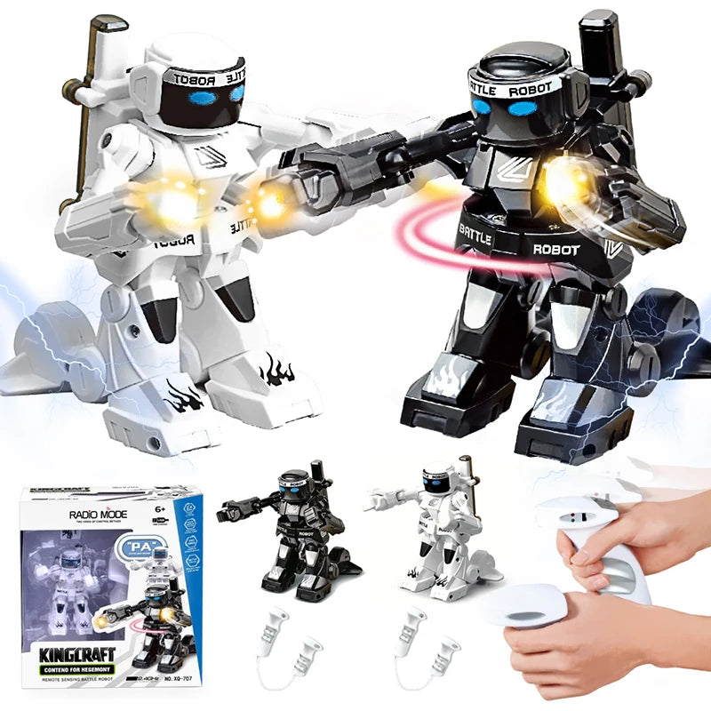 Mini Remote Control Boxing Robot Toy with Lights & Sound – Interactive Battle Robots for Kids 6+